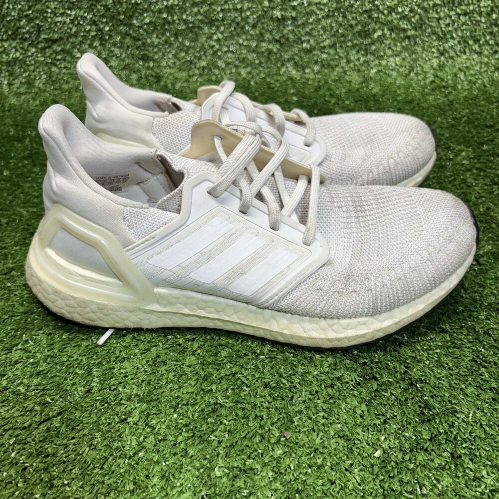 Adidas Womens Ultraboost 20 EG0713 Triple White Running Shoes Sneakers Size 7.5